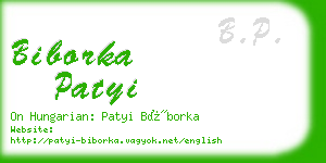 biborka patyi business card